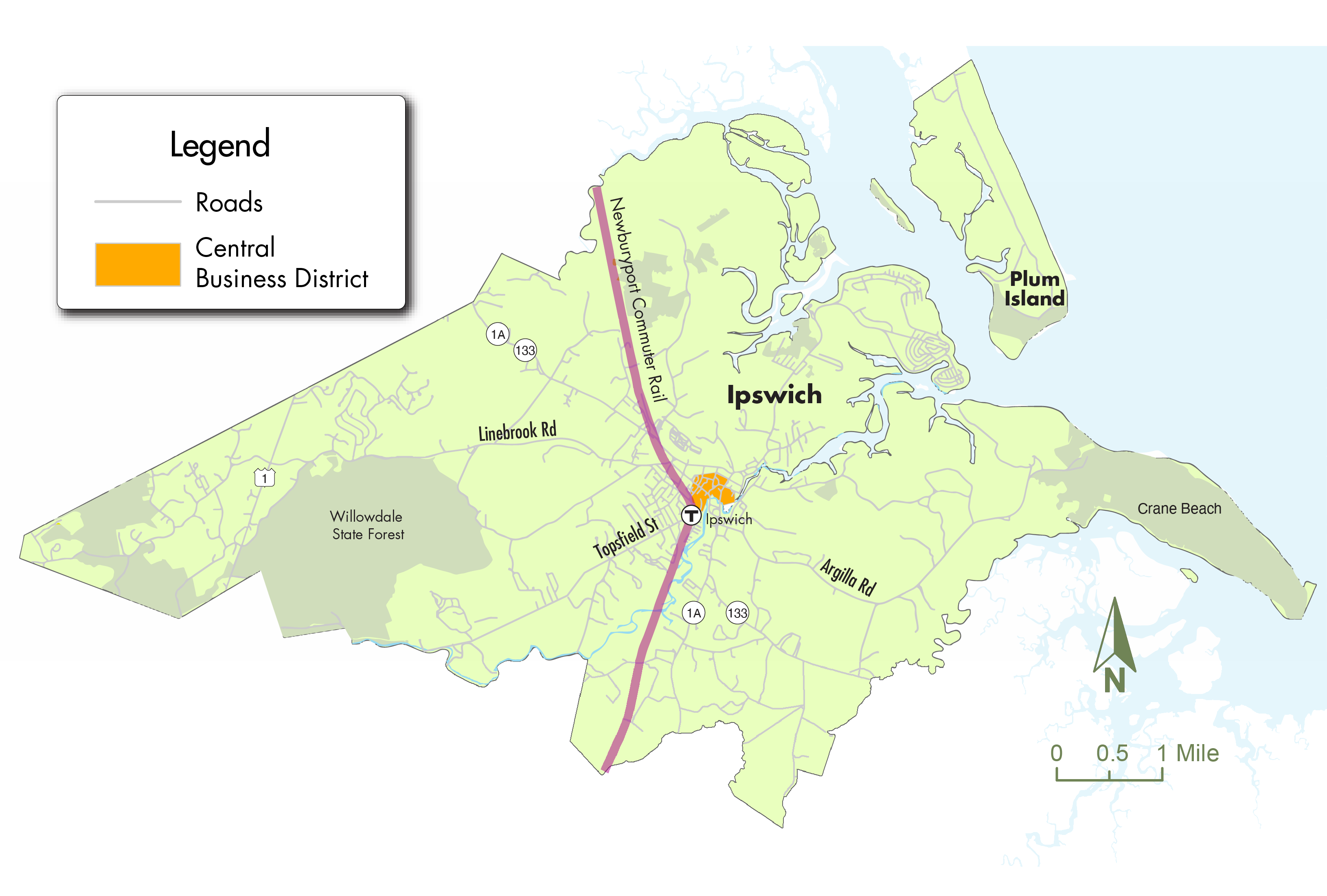 map of Ipswich CBD
